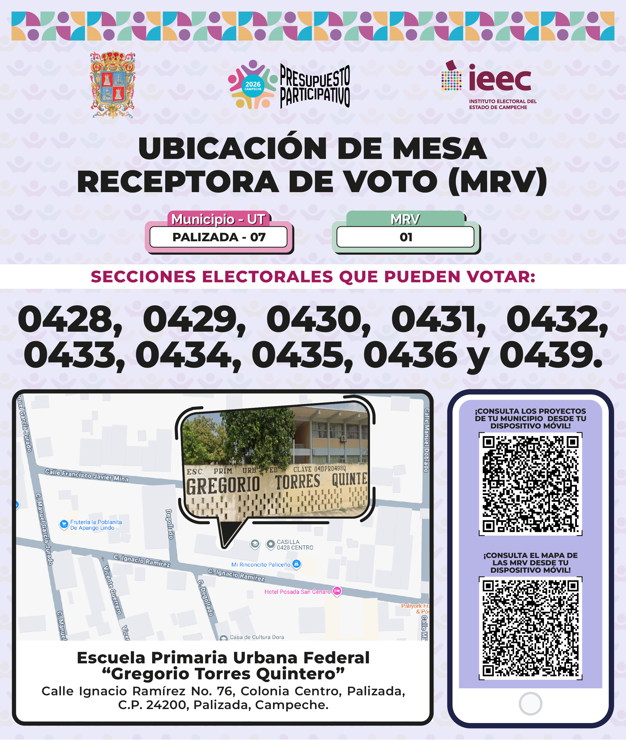 Ubicación de Mesas Palizada
